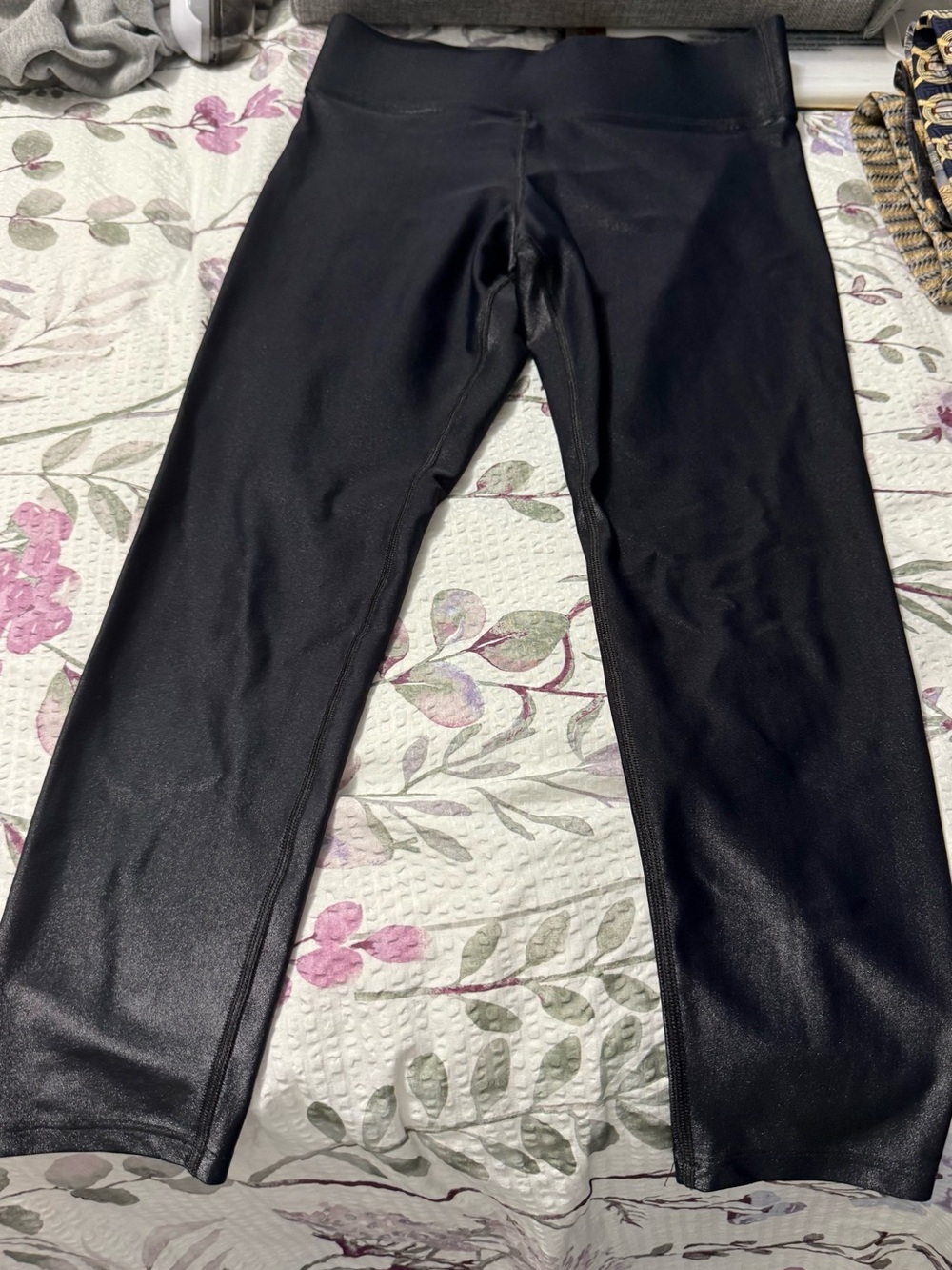 Carbon38 Black Faux Leather Jogger Pants C6